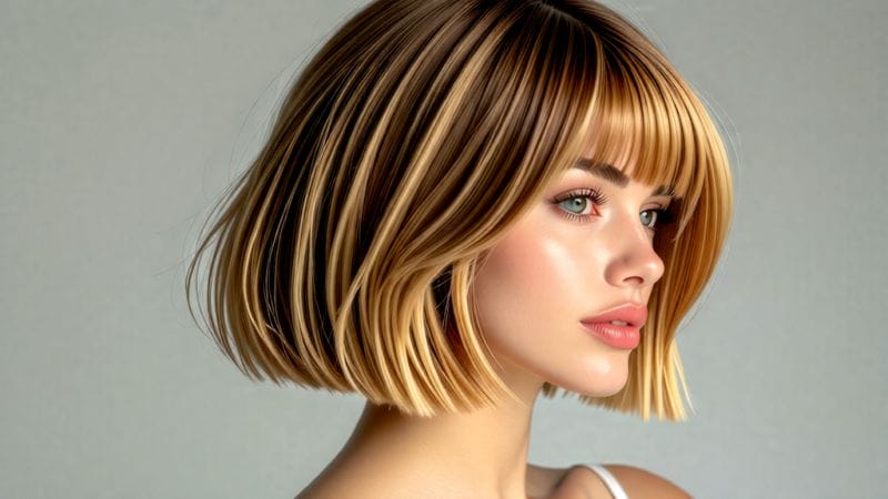 The Sophisticated Look of a Short Haircut with Long Fringe