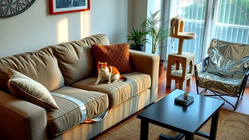 how to keep cats off furniture home remedy